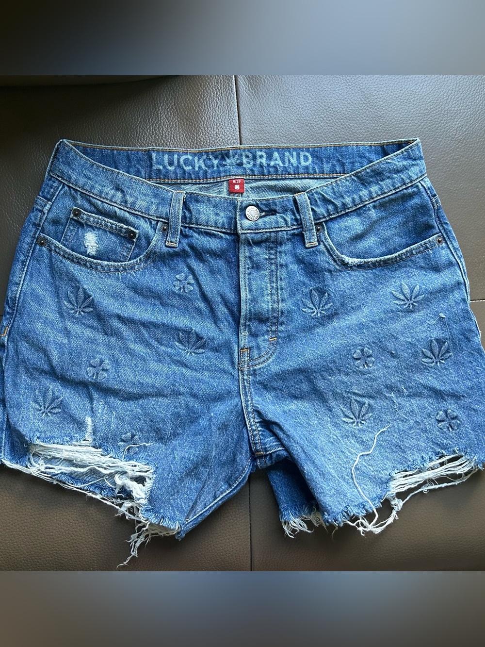 Lucky Brand Hemp print Jean shorts 29